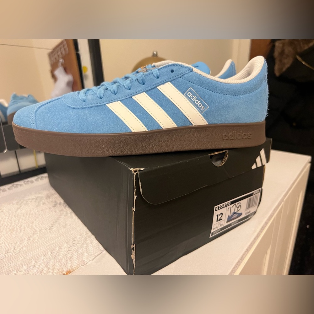 Adidas Light Blue and White Casual Shoes
